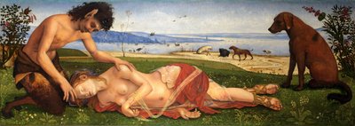 ニンフを悼むサテュロス、1495年頃 作： Piero di Cosimo